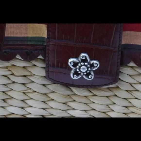 Brighton woven basket bag with leather trim - Picture 3 of 7